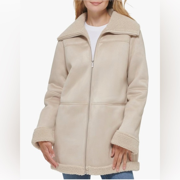 Calvin klein Women faux shearling Coat - Picture 1 of 15